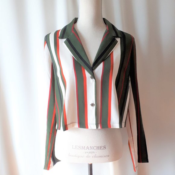 Forever 21 Tops - *3/$25* Forever 21 Striped Cropped Blouse L